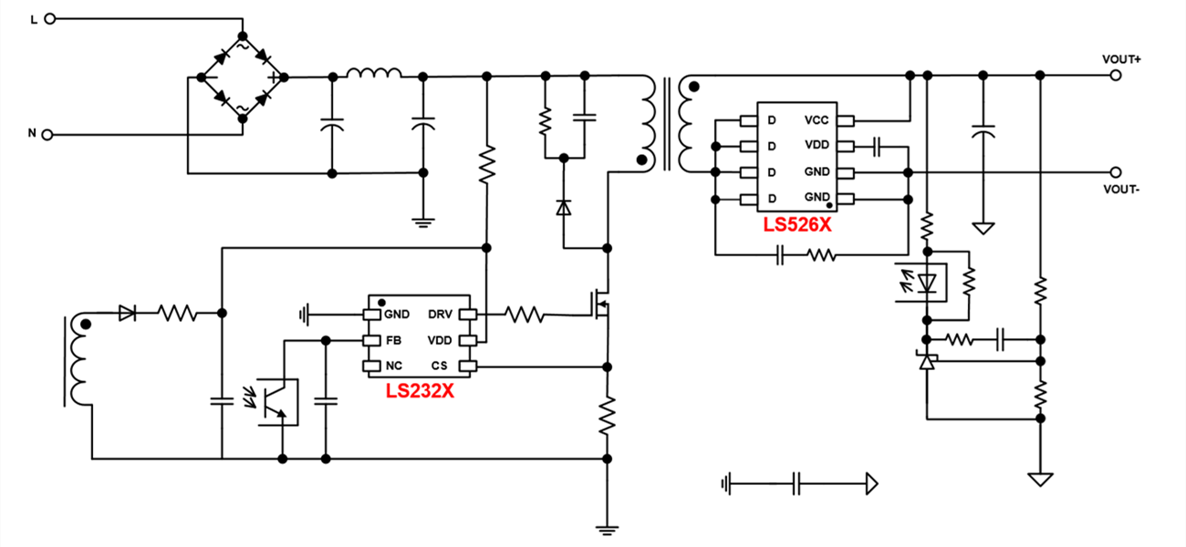 LS232X：靈活配置，10~45W 外推MOS方案